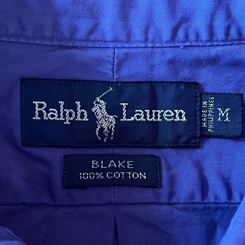 Ralph Lauren Blake Button Down Shirt Medium Purple Short Sleeve Preppy Y2K - Picture 4 of 6